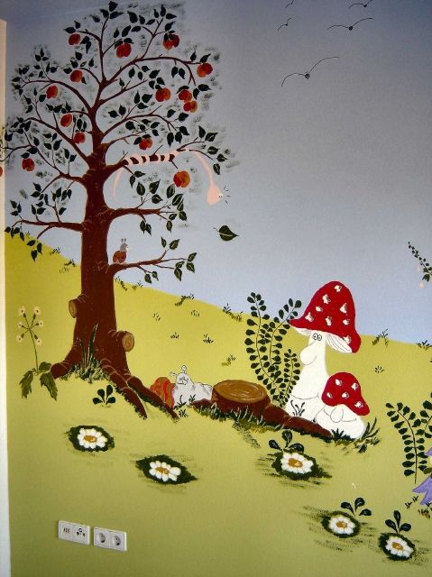 Wandbilder, Wandmalerei, Kinderzimmer, Wandgestaltung, Kunstmaler, Märchenwelt, - Malen Zeichnen - Schönleiten