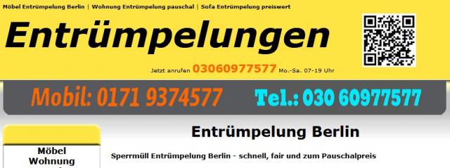 Entrümpelung Berlin Mo.-Sa. 07-19 Uhr pauschal 80 € - Haushaltsaufloesungen - Berlin