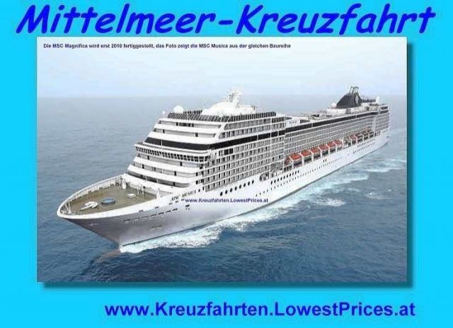 Mittelmeer-Kreuzfahrt ab € 499 + 3 Kinder kostenlos - Touristiker Reiseverkehr - Nürnberg
