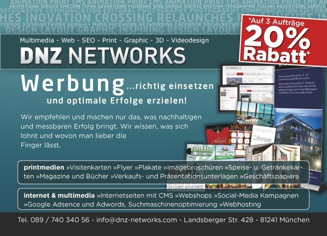 Visitenkarten, Broschüren, Prospekte, Speisekarten, Flyer, Banner, Schautafeln, - Edv Dienste - München