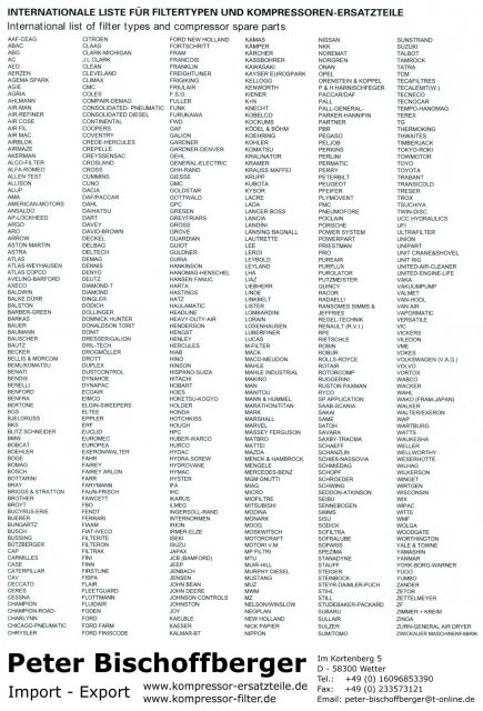 Atlas Copco Filter Kits bis Zwickauer Maschinenfabrik, Peter, Bischoffberger, G - Drucklufttechnik - Im Kortenberg 5, Wetter Ruhr 4 Esborn Atlas Copco Filter Kits bis Zwickauer Maschinenfabrik, Peter, Bischoffberger, G - Drucklufttechnik - Im Kortenberg 5, Wetter Ruhr 4 Esborn