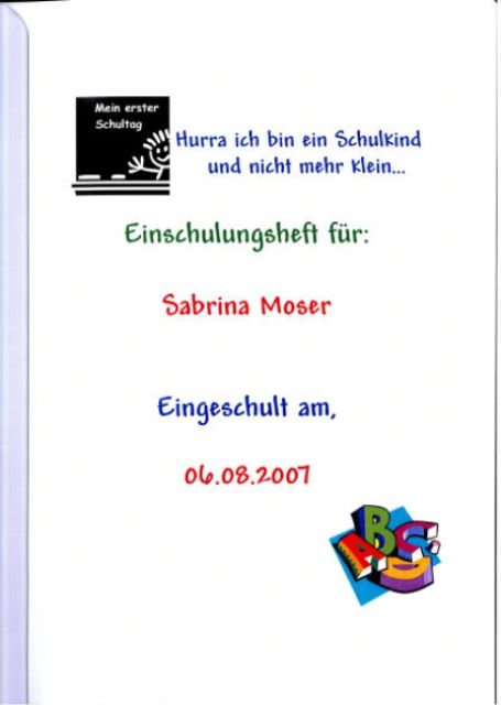 Geschenk zur Einschulung, Einschulungsmappe für das Schulkind - Text Reden - Swisttal