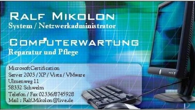 Computerwartung-Reparatur-Wartung - Edv Dienste - Schwelm