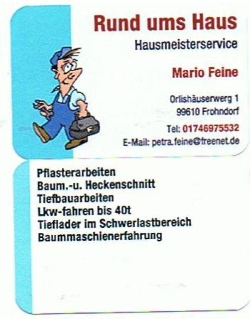 Hausservice M. Feine - Rund Ums Haus - Sömmerda OT Frohndorf