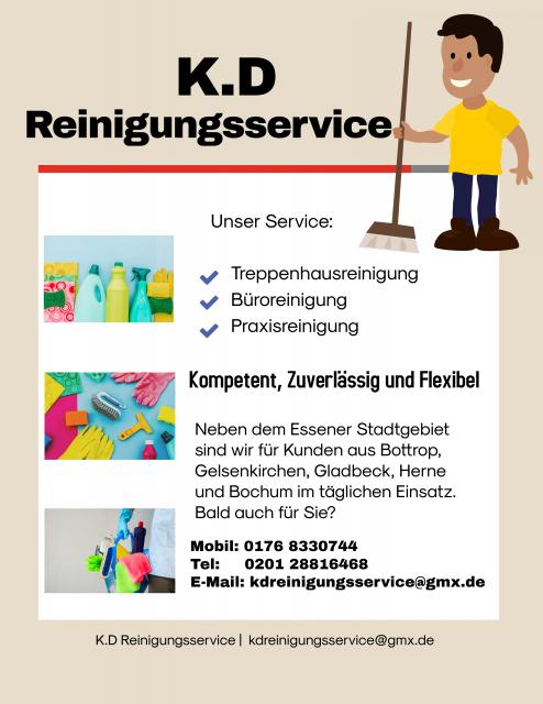 Gebäudereinigung/Treppenhausreinigung/Büroreinigung  - Reinigung Fensterputzen - Essen