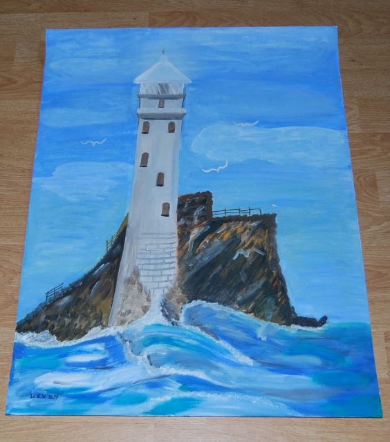 Ölbild   Leuchtturm Öl  - Malen Zeichnen - Kerpen