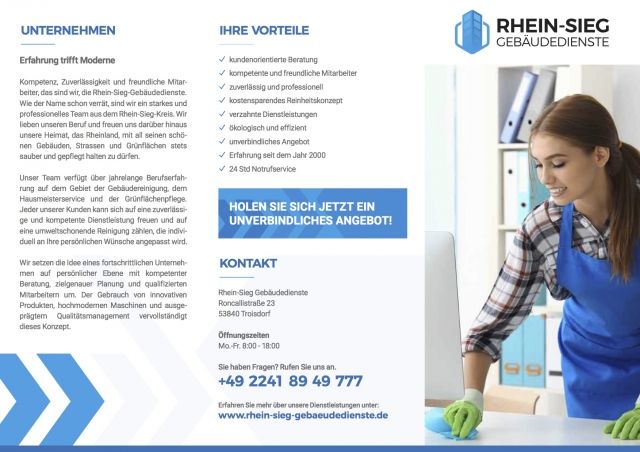 GEBÄUDEDIENST, GEBÄUDEREINIGUNG,FENSTERPUTZER - Reinigung Fensterputzen - Troisdorf