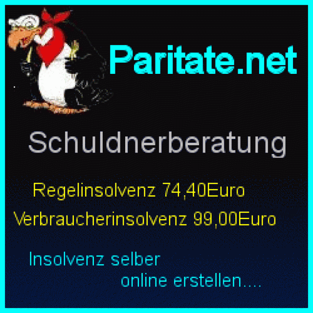 Regelinsolvenz selber machen  ..Onlinenutzung  74,40 einmalig - paritate.net - Sonstige Finanzdienstleistungen - Fulda