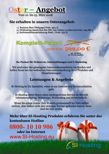 Unser Spezial Angebot für Ostern - Webdesign - Geesthacht